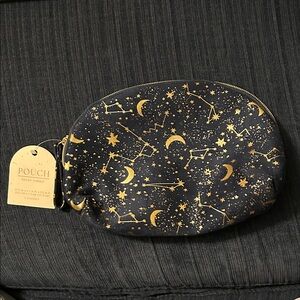 Starry Night Make-Up Pouch with Gold Accents